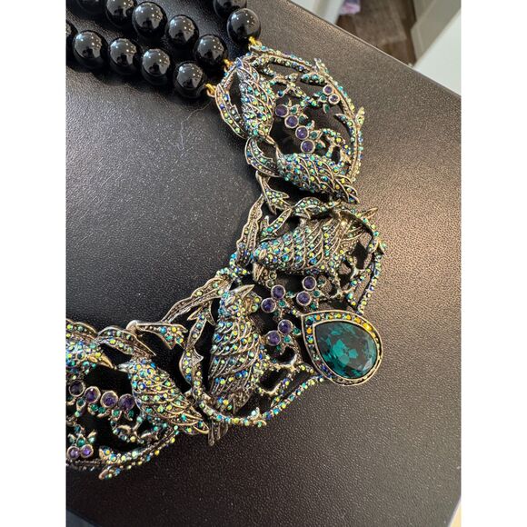 NEW Heidi Daus ' Ravishing Raven 'Malificient Crystal Necklace Rare!!! - Picture 1 of 7